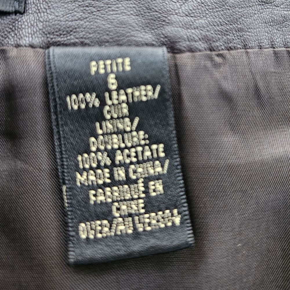 VTG DANA BUCHMAN Chocolate Brown Leather Pants | SZ 6P - Picture 9 of 12